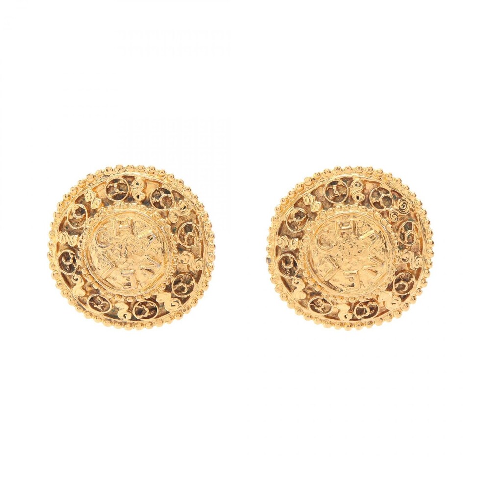 Chanel Coco Mark Round Earring Gold #295884C61B